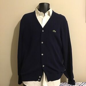 🔥Vintage Lacoste, great cond, exceptional, navy blue, large, a must, buy now🔥